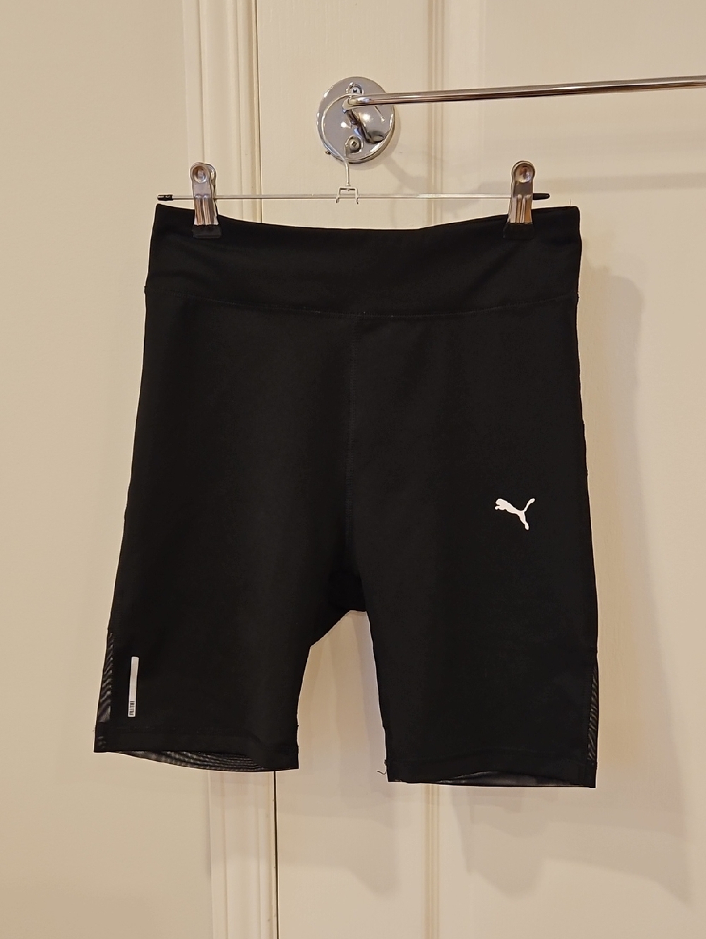 Puma Black Bike Shorts with Mesh Detail